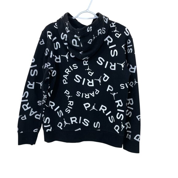 Nike Jordan X  Paris Saint Germain Hoodie  XL Youth 13-15‎ All Over Print Black - Picture 2 of 7